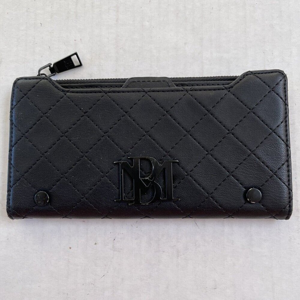 Badgley Mischka Black Bifold Quilted Clutch Wallet